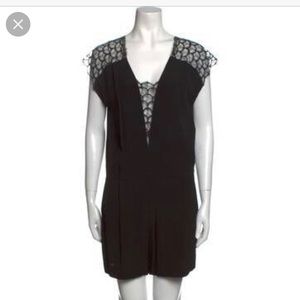 Sandro Lace Panel Romper Jumpsuit